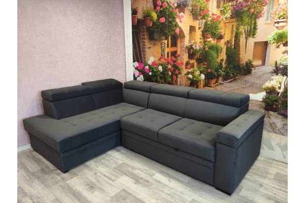 Диван-кровать угловой Влада (черная)